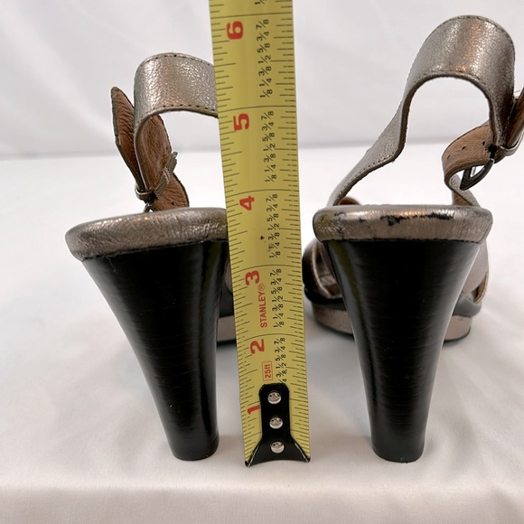 SOFFT Reine Platform Slingback Heel Anthracite Metallic Leather buckle strap 8.5 - Picture 7 of 10